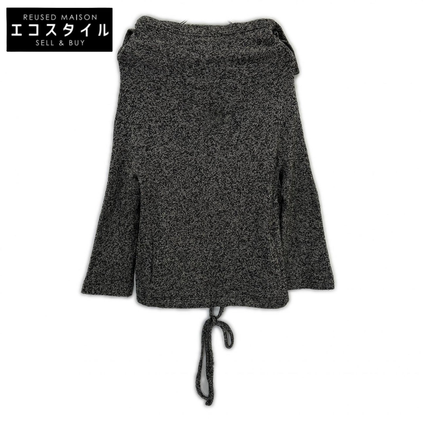 yohjiyamamoto ヨウジヤマモト FP-T77-655 グレー ウール デザインニットプルオーバー トップス