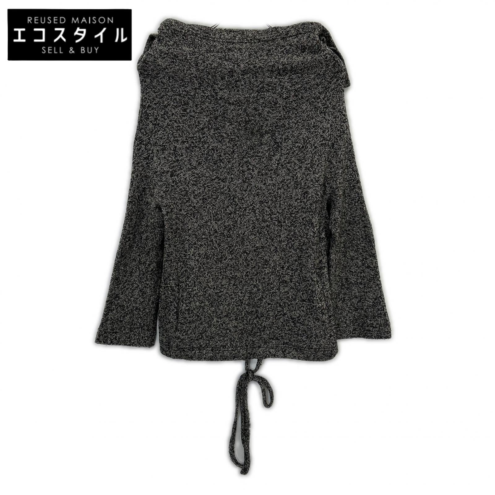 yohjiyamamoto ヨウジヤマモト FP-T77-655 グレー ウール デザインニットプルオーバー トップス