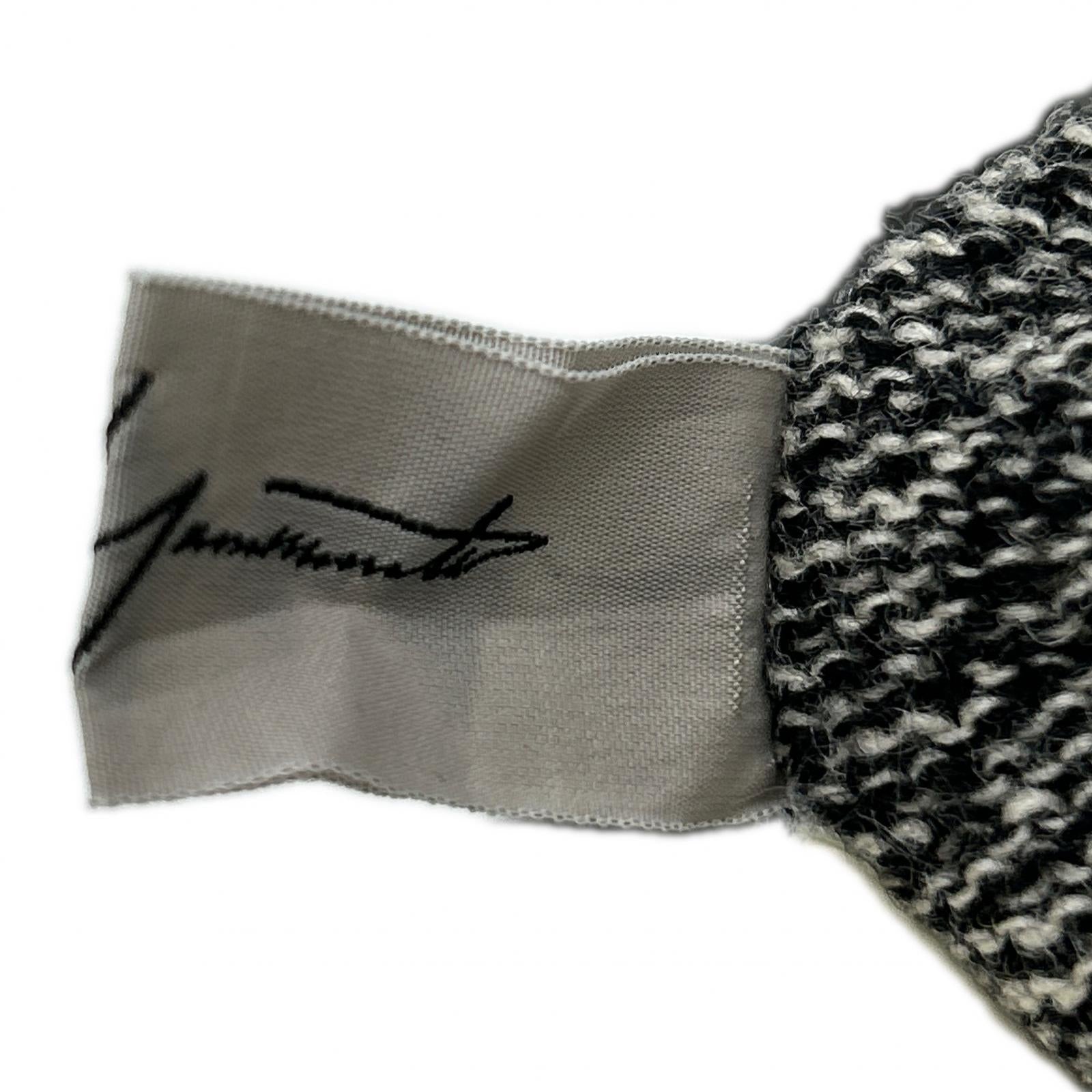 yohjiyamamoto ヨウジヤマモト FP-T77-655 グレー ウール デザインニットプルオーバー トップス