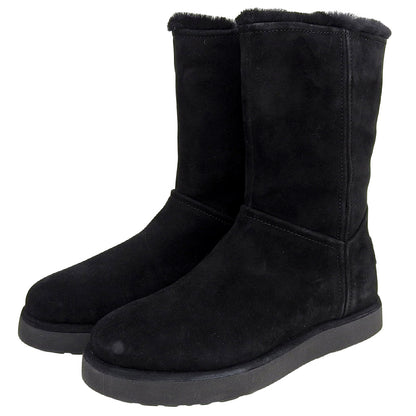 UGG アグ 美品 クラシックショートBLVD スエード ムートンブーツ レディース ブラック 22cm 1108146 シューズ 5(US)