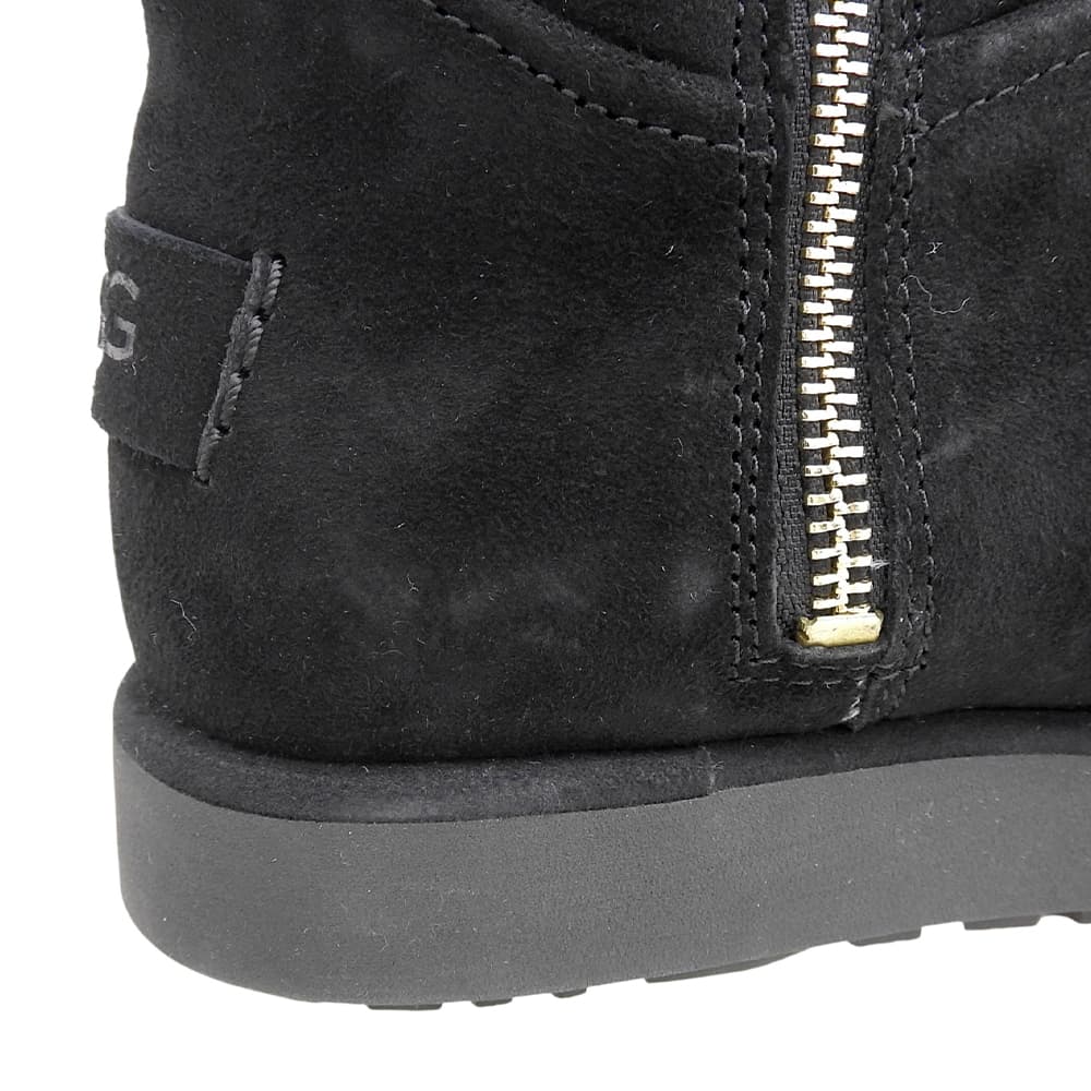 UGG アグ 美品 クラシックショートBLVD スエード ムートンブーツ レディース ブラック 22cm 1108146 シューズ 5(US)