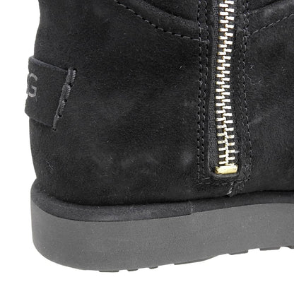 UGG アグ 美品 クラシックショートBLVD スエード ムートンブーツ レディース ブラック 22cm 1108146 シューズ 5(US)