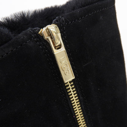 UGG アグ 美品 クラシックショートBLVD スエード ムートンブーツ レディース ブラック 22cm 1108146 シューズ