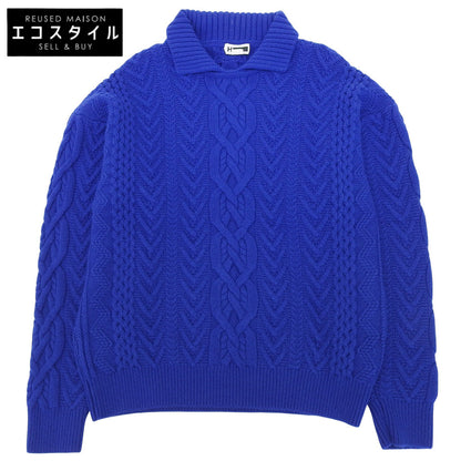 H BEAUTY＆YOUTH エイチビューティー＆ユース カシミヤ混 フィッシャーマンニット トップス メンズ ブルー S トップス