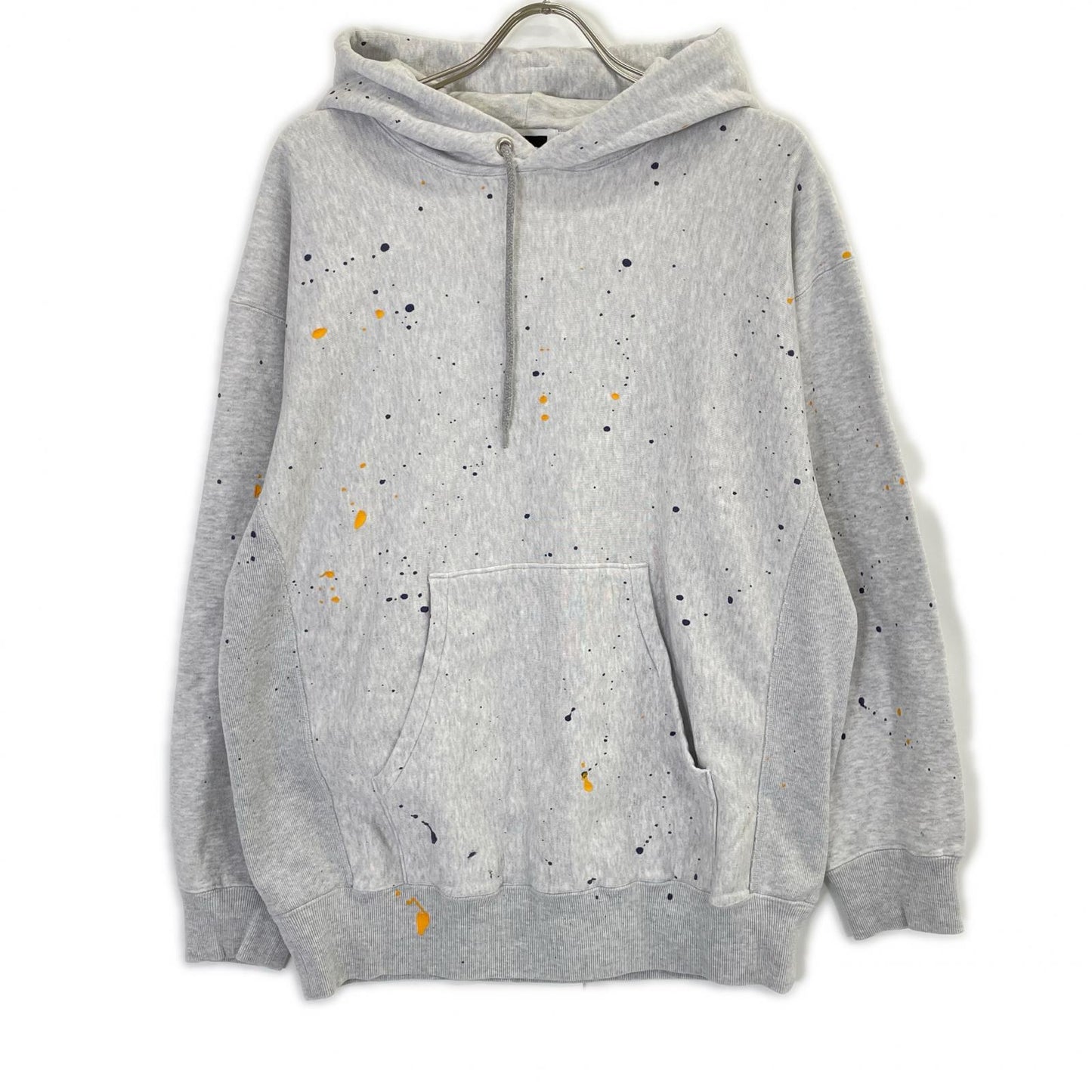 H BEAUTY＆YOUTH エイチビューティー＆ユース グレー ペイントライクフーディ トップス