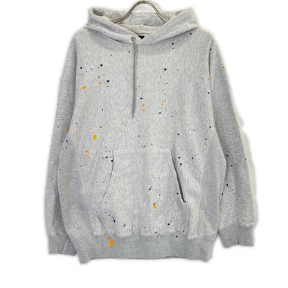 H BEAUTY＆YOUTH エイチビューティー＆ユース グレー ペイントライクフーディ トップス