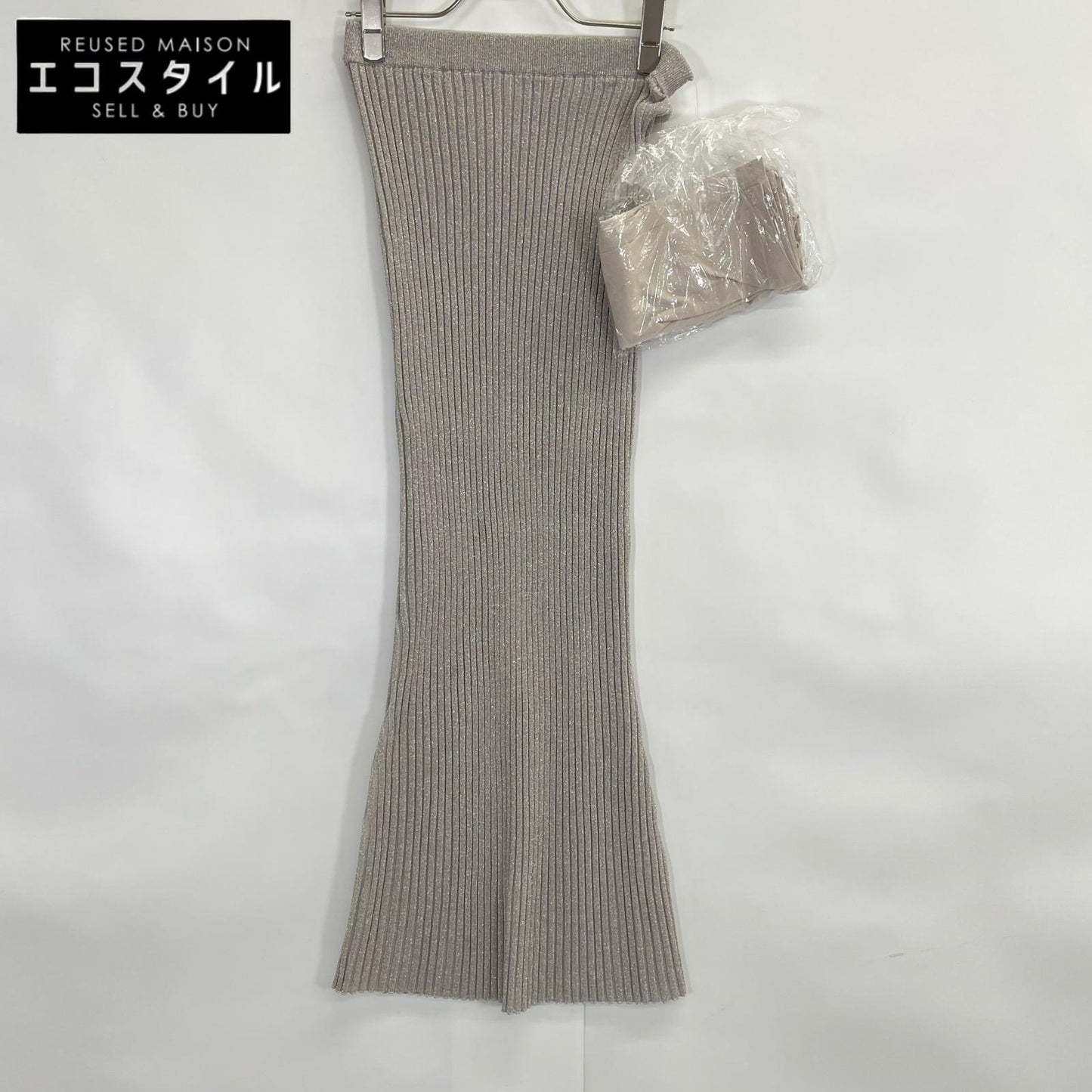 Whim Gazette ウィムガゼット 24SS ｼﾙﾊﾞｰ ﾗﾒﾆｯﾄ ﾌｨｯﾄｽｶｰﾄ スカート F