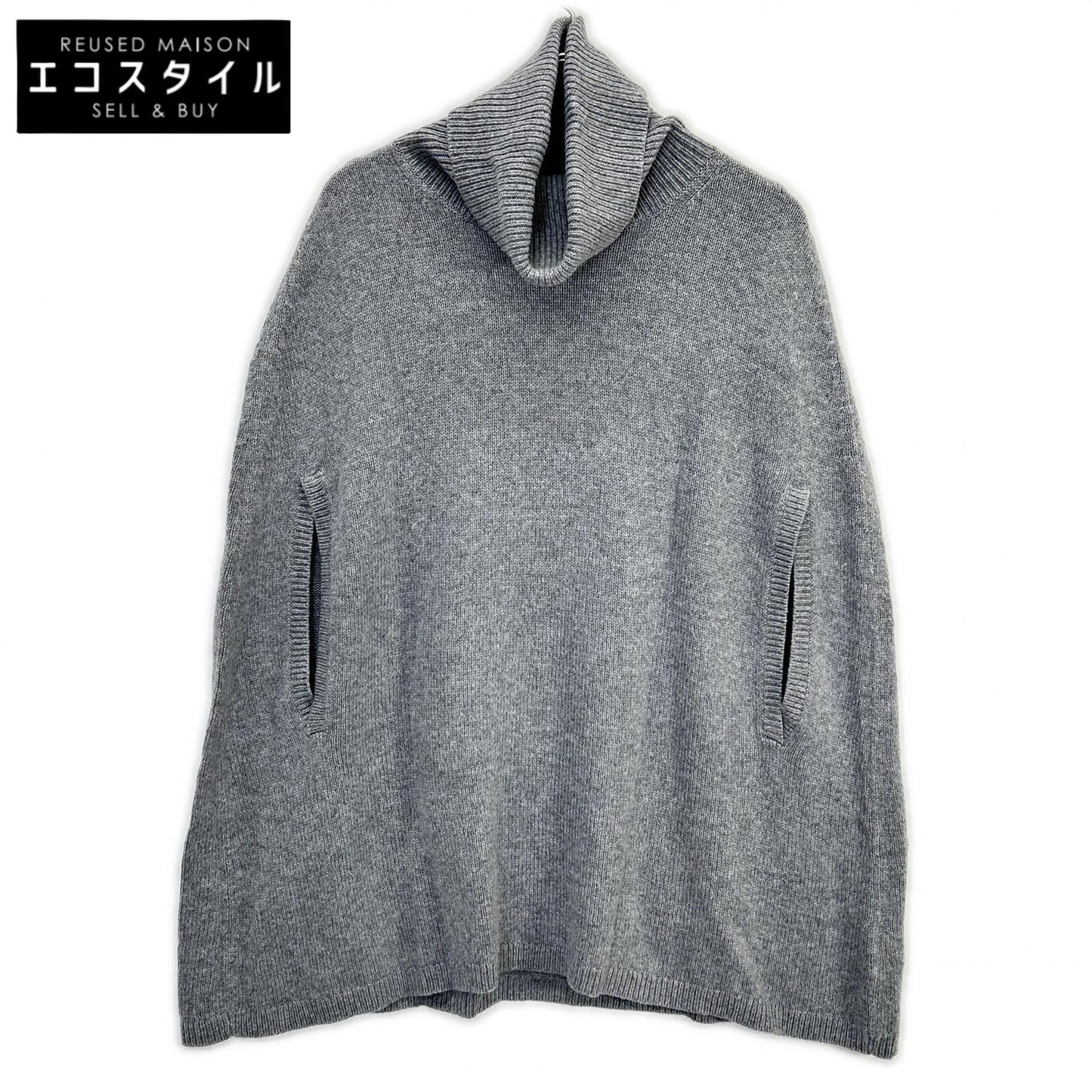 Brooks Brothers Grey Turtleneck Alpaca Blend Knit Poncho Top S