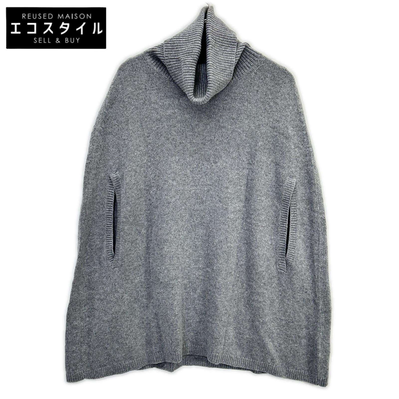 Brooks Brothers Grey Turtleneck Alpaca Blend Knit Poncho Top S
