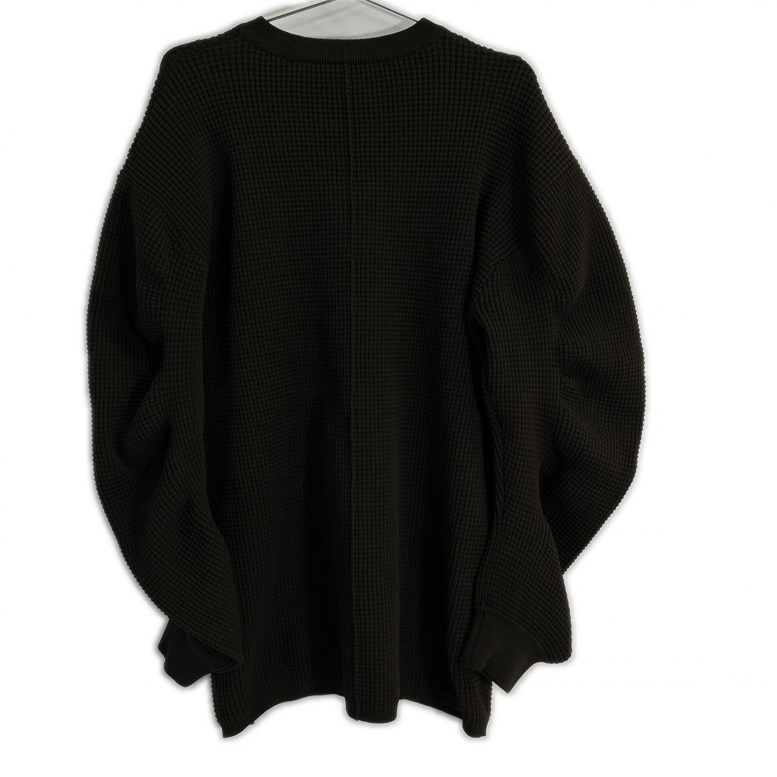 AMERI 01320190500 BROWN CIRCLE SILHOUETTE KNIT TOP/WAFFLE SWEAT Top F