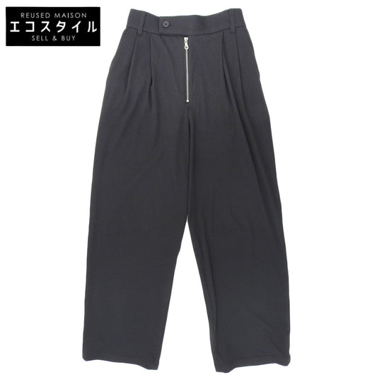 LE CIEL BLEU Rib Jersey Zip Front Pants Bottoms Women's Black 36 25S68310 Bottoms 36 Women's
