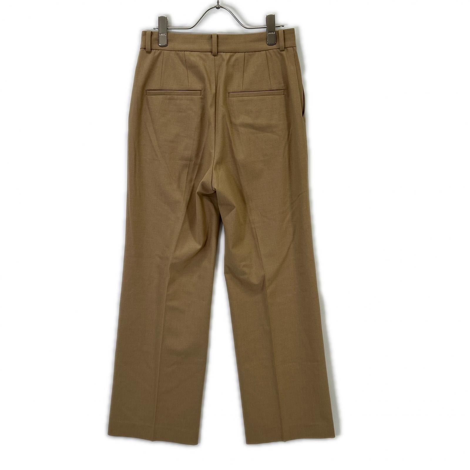 Plage プラージュ 24年製 ﾍﾞｰｼﾞｭ ｳｰﾙ混 ﾀｯｸﾜｲﾄﾞｽﾄﾚｰﾄﾊﾟﾝﾂ/ｽﾗｯｸｽ ボトムス 38