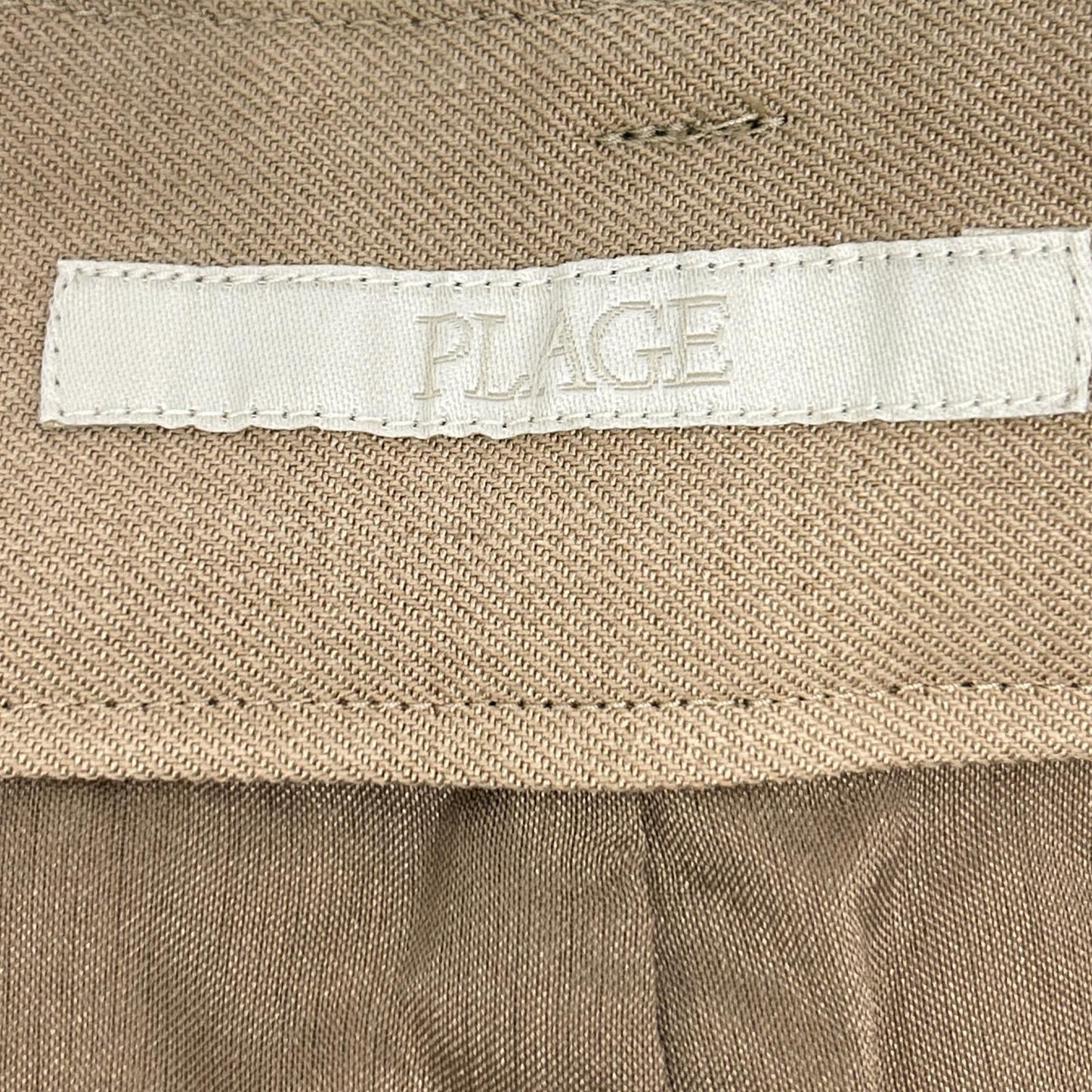 Plage プラージュ 24年製 ベージュ ウール混 タックワイドストレートパンツ/スラックス ボトムス