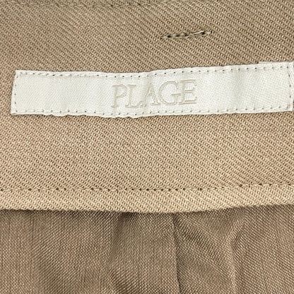 Plage プラージュ 24年製 ベージュ ウール混 タックワイドストレートパンツ/スラックス ボトムス