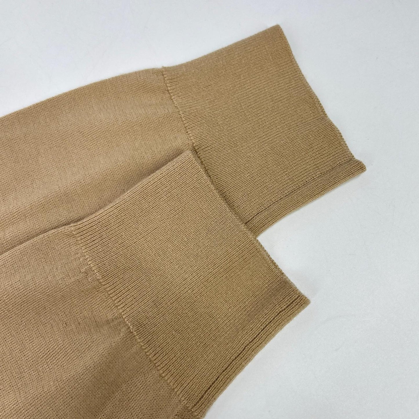 Plage 2024 Beige Wool Crew Neck Long Sleeve Knitted Top
