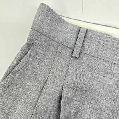 EVERY DAY I LIKE エブリデイアイライク 23SS グレー ウール100 タックワイドストレートパンツ/スラックス ボトムス