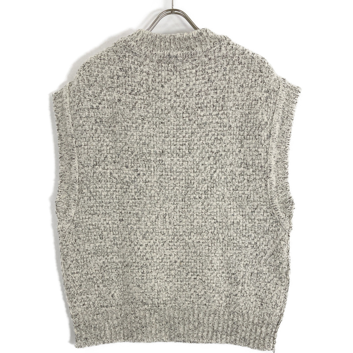 CLANE 15106-2032 23AW Gray Side Zip Tweed Knit Vest Vest 1 Women's