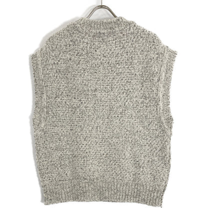 CLANE 15106-2032 23AW Gray Side Zip Tweed Knit Vest Vest 1 Women's