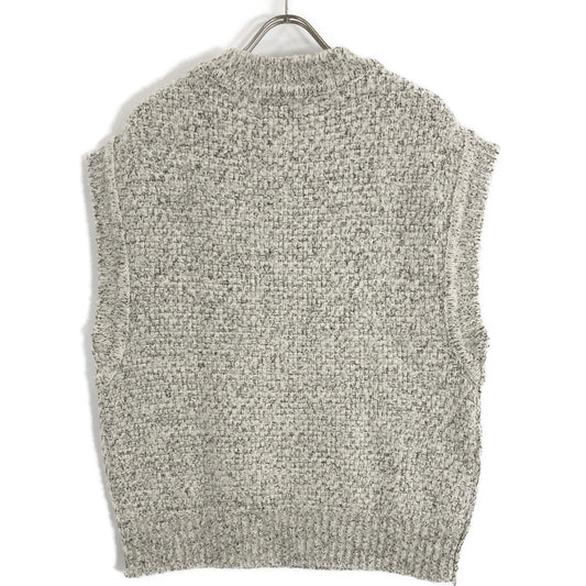 CLANE 15106-2032 23AW Gray Side Zip Tweed Knit Vest Vest 1 Women's