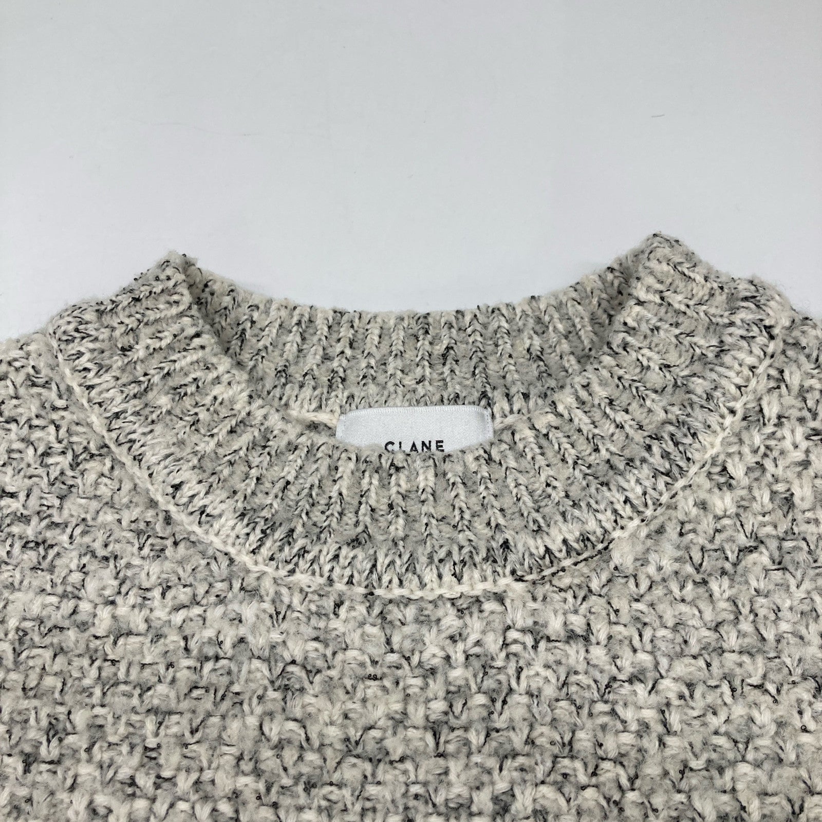 CLANE 15106-2032 23AW Gray Side Zip Tweed Knit Vest Vest 1 Women's