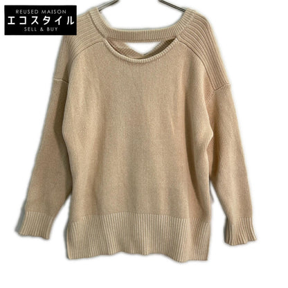 CLANE クラネ 14106-2112 23SS ベージュ ダブルフェイスカットネックワイドニット トップス