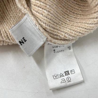 CLANE クラネ 14106-2112 23SS ベージュ ダブルフェイスカットネックワイドニット トップス
