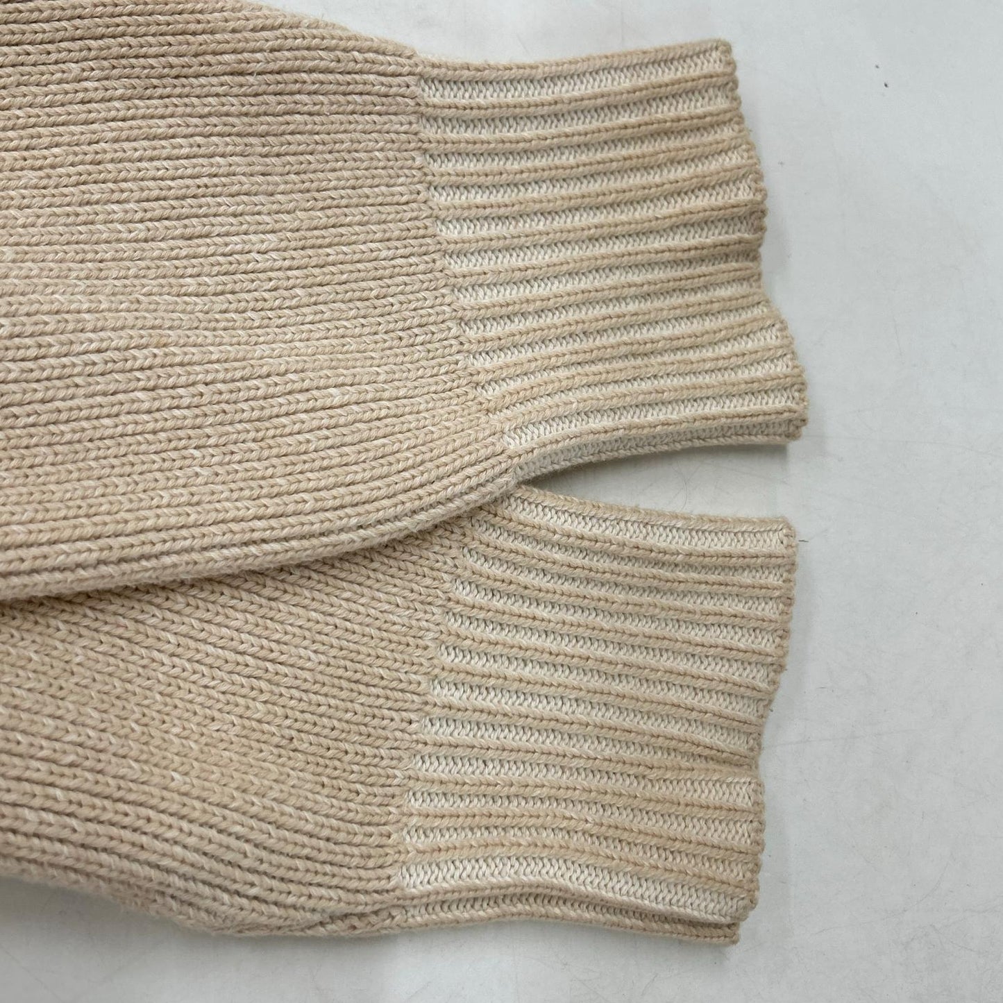 CLANE クラネ 14106-2112 23SS ベージュ ダブルフェイスカットネックワイドニット トップス