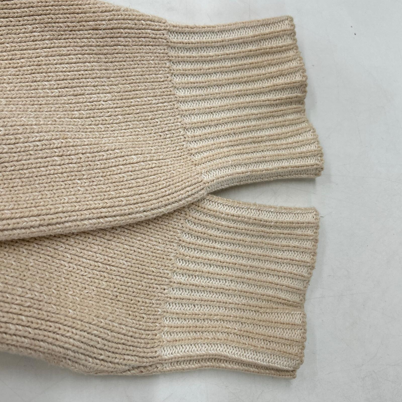 CLANE クラネ 14106-2112 23SS ベージュ ダブルフェイスカットネックワイドニット トップス