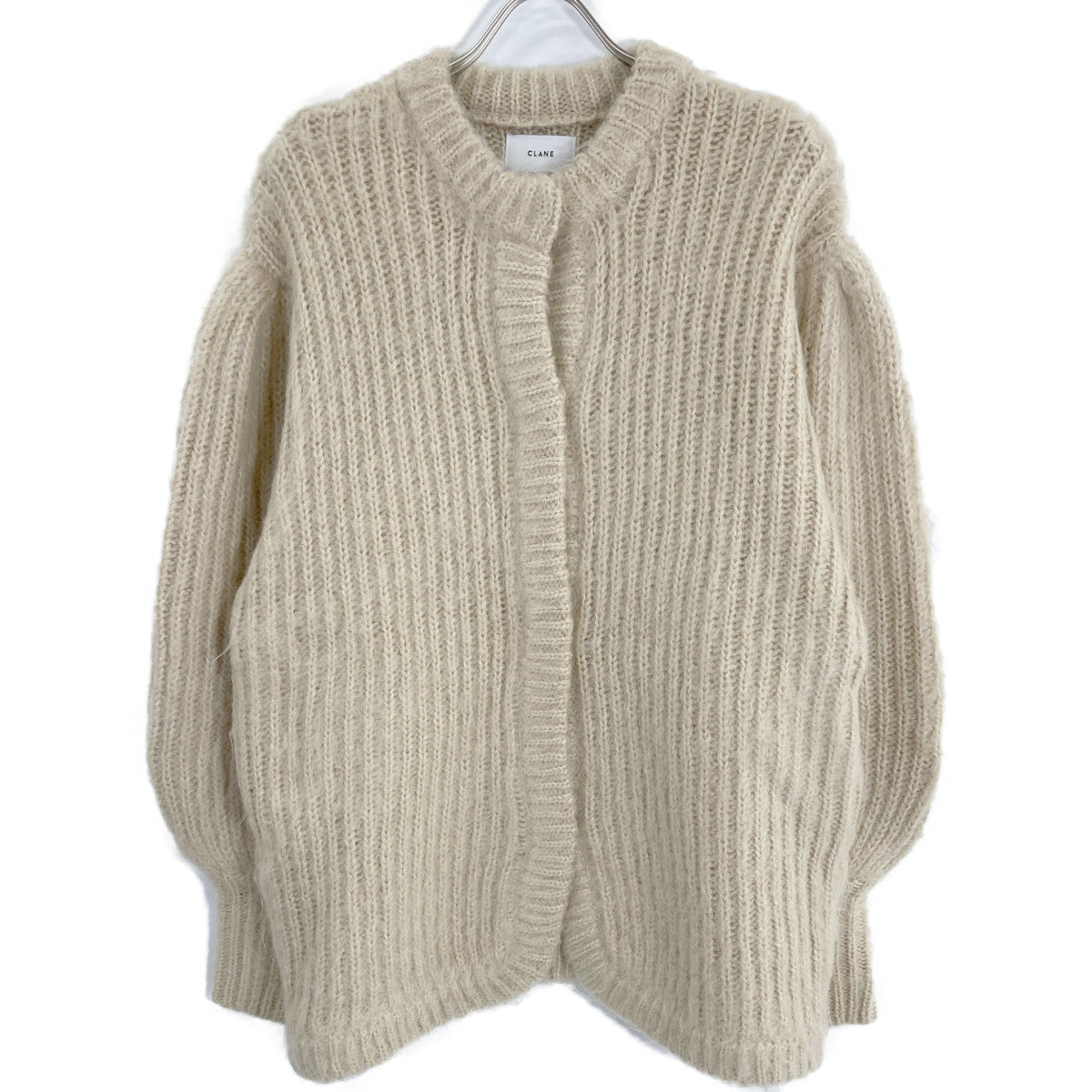 CLANE 13106-2112 Beige Color Mohair Shaggy Cardigan Tops 2 Ladies