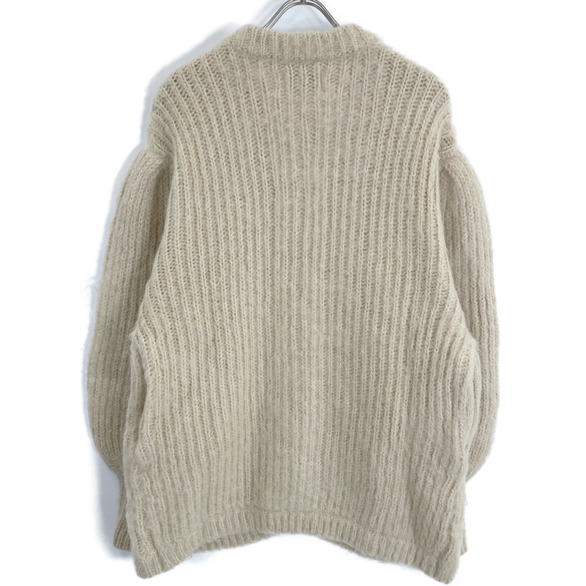 CLANE 13106-2112 Beige Color Mohair Shaggy Cardigan Tops 2 Ladies