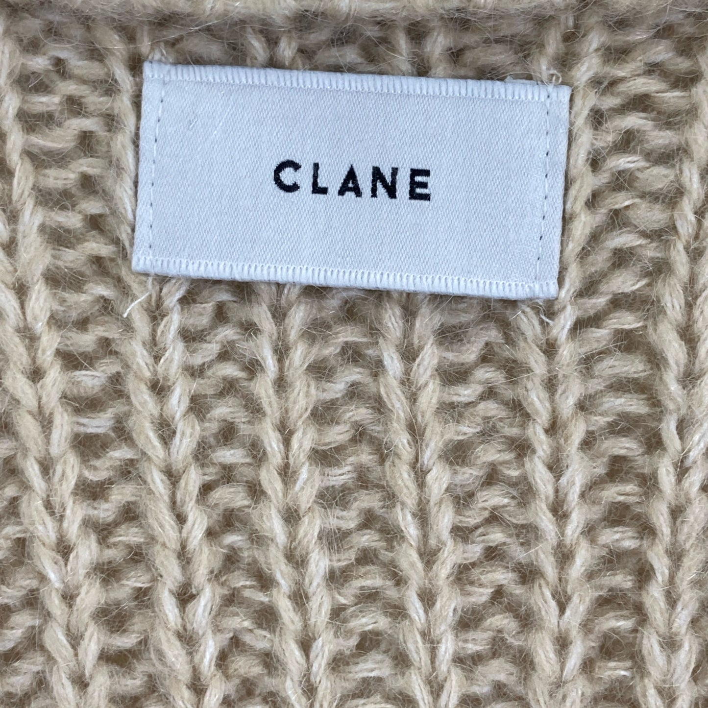 CLANE 13106-2112 Beige Color Mohair Shaggy Cardigan Tops 2 Ladies