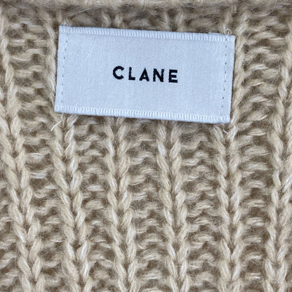 CLANE 13106-2112 Beige Color Mohair Shaggy Cardigan Tops 2 Ladies