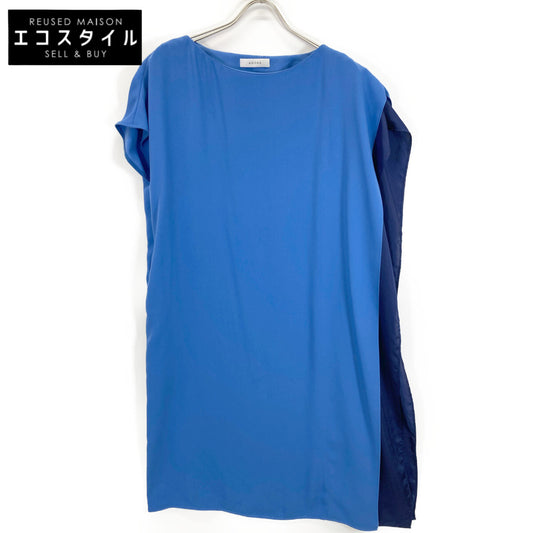 ADORE 531-9140413 Blue Bicolor Light Georgette Sleeveless Dress Women's 36
