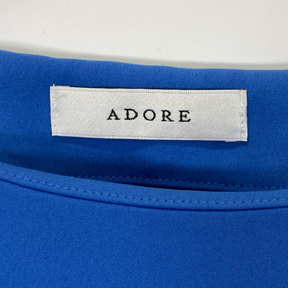 ADORE 阿多丽 531-9140413 蓝色 拼色 轻薄乔其纱 无袖连衣裙 连衣裙 36 女式