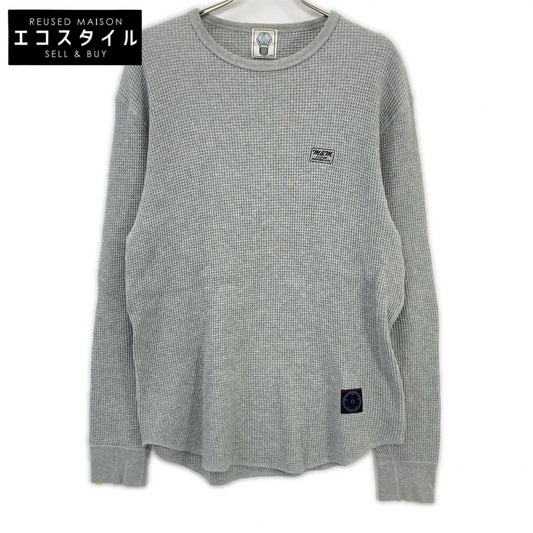 Men's Gray Cotton Custom Performance Thermal Long Sleeve Cut and Sew Top