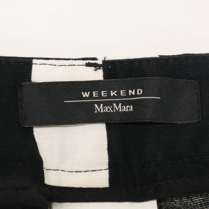 Max Mara WEEKEND Max Mara Weekend 513103856 Black x White Cotton Zebra Print Semi-Flare Pants Bottoms 42 Women's