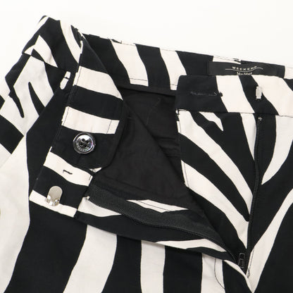 Max Mara WEEKEND Max Mara Weekend 513103856 Black x White Cotton Zebra Print Semi-Flare Pants Bottoms 42 Women's