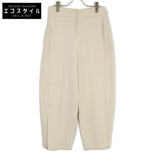 CHLOE Chloe 14SPA21-14S132 Beige Acetate Light Crepe Pants Bottoms 34 Women's