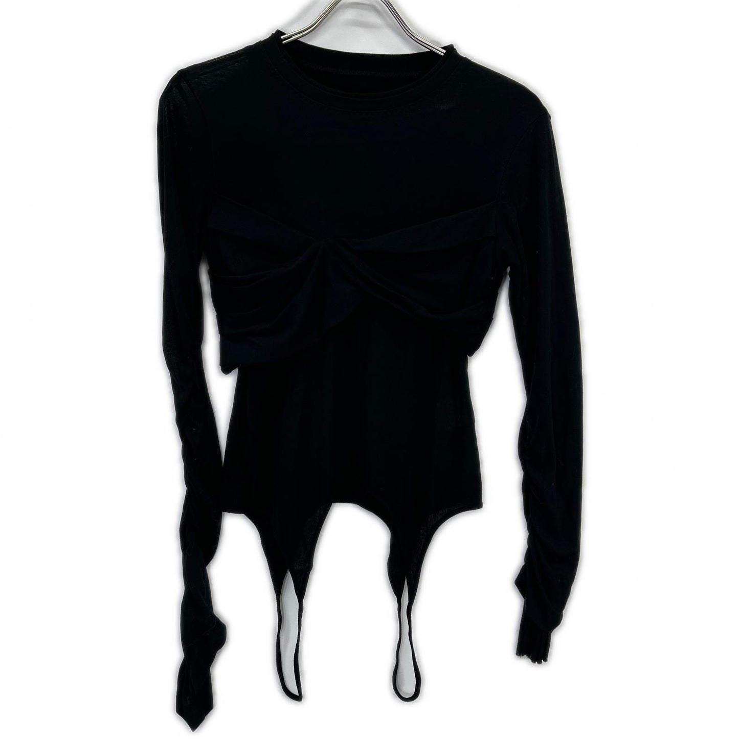 24SS 26S82005 黑色 Sheer Layered 长袖 T 恤 上衣 36 女士