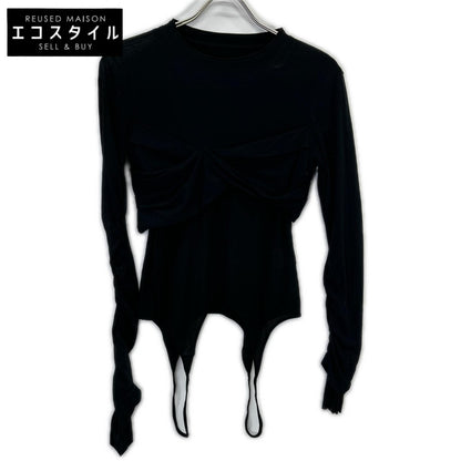 24SS 26S82005 黑色 Sheer Layered 长袖 T 恤 上衣 36 女士