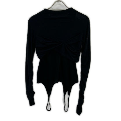24SS 26S82005 黑色 Sheer Layered 长袖 T 恤 上衣 36 女士