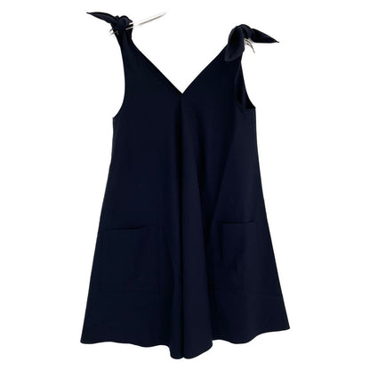 ADEAM 36993 Navy Rayon Blend Shoulder Ribbon Double Pocket Dress 0 Women's