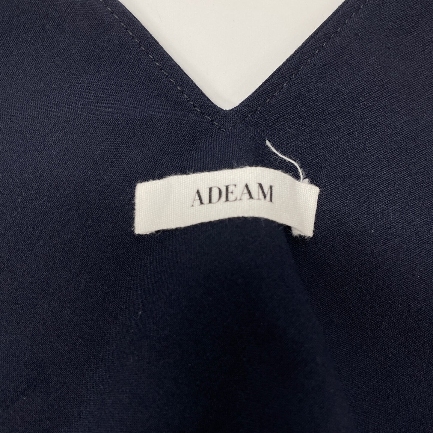 ADEAM 36993 Navy Rayon Blend Shoulder Ribbon Double Pocket Dress 0 Women's