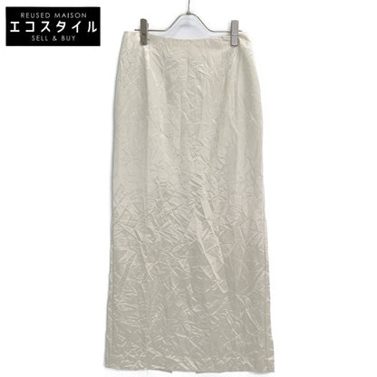 LE CIEL BLEU 24AW Ivory Wrinkle Wash Satin Skirt Skirt 38 Women's
