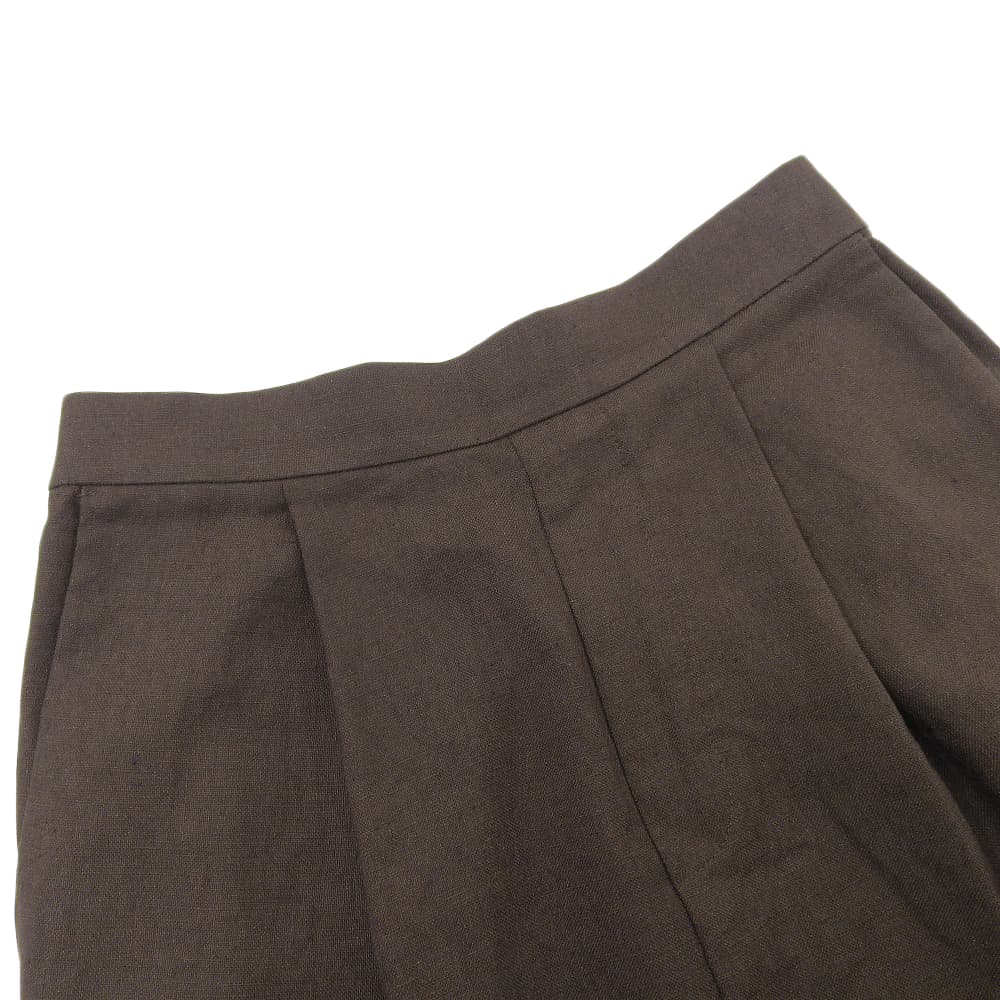 Excellent Condition Linen-like Gathered Jodhpurs Pants Bottoms Women's Brown 36 300FS631-2450 Bottoms 36 Women's