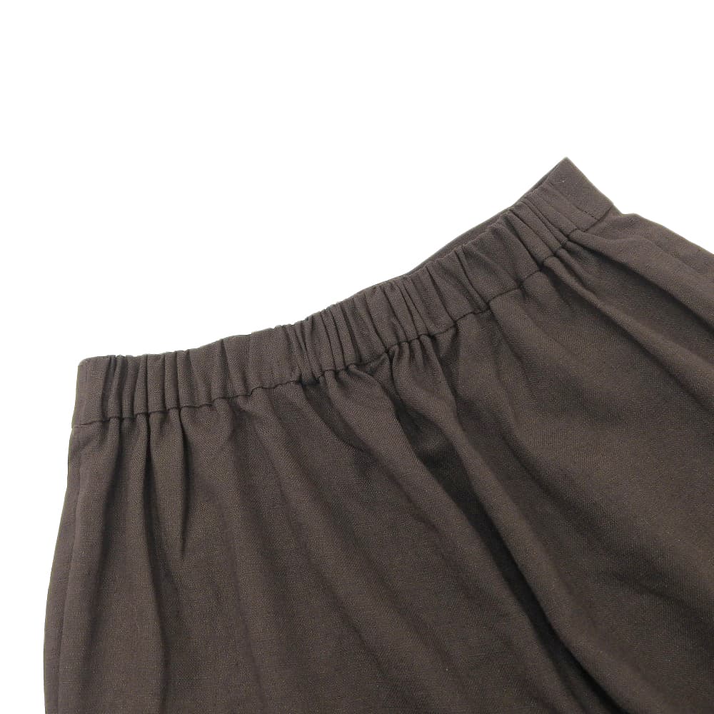 Excellent Condition Linen-like Gathered Jodhpurs Pants Bottoms Women's Brown 36 300FS631-2450 Bottoms 36 Women's