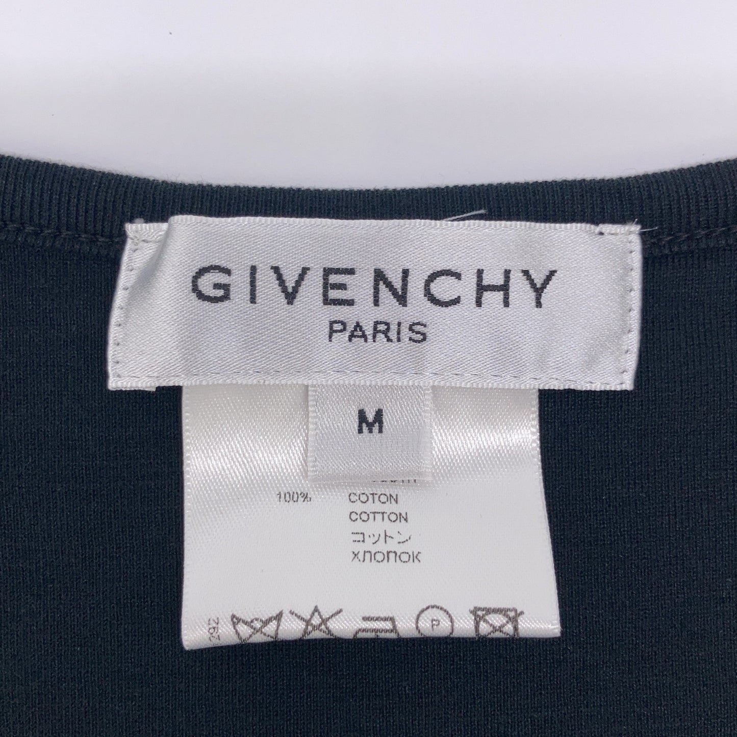 GIVENCHY ジバンシィ ﾌﾞﾗｯｸ ｺｯﾄﾝ ﾌﾗﾜｰﾓﾁｰﾌ ﾒｯｼｭ切り替え ﾉｰｽﾘｰﾌﾞｶｯﾄｿｰ トップス M レディース