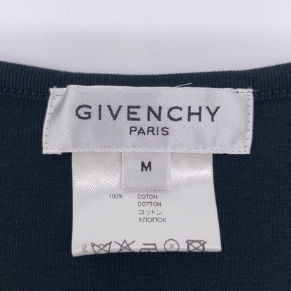 GIVENCHY ジバンシィ ﾌﾞﾗｯｸ ｺｯﾄﾝ ﾌﾗﾜｰﾓﾁｰﾌ ﾒｯｼｭ切り替え ﾉｰｽﾘｰﾌﾞｶｯﾄｿｰ トップス M レディース