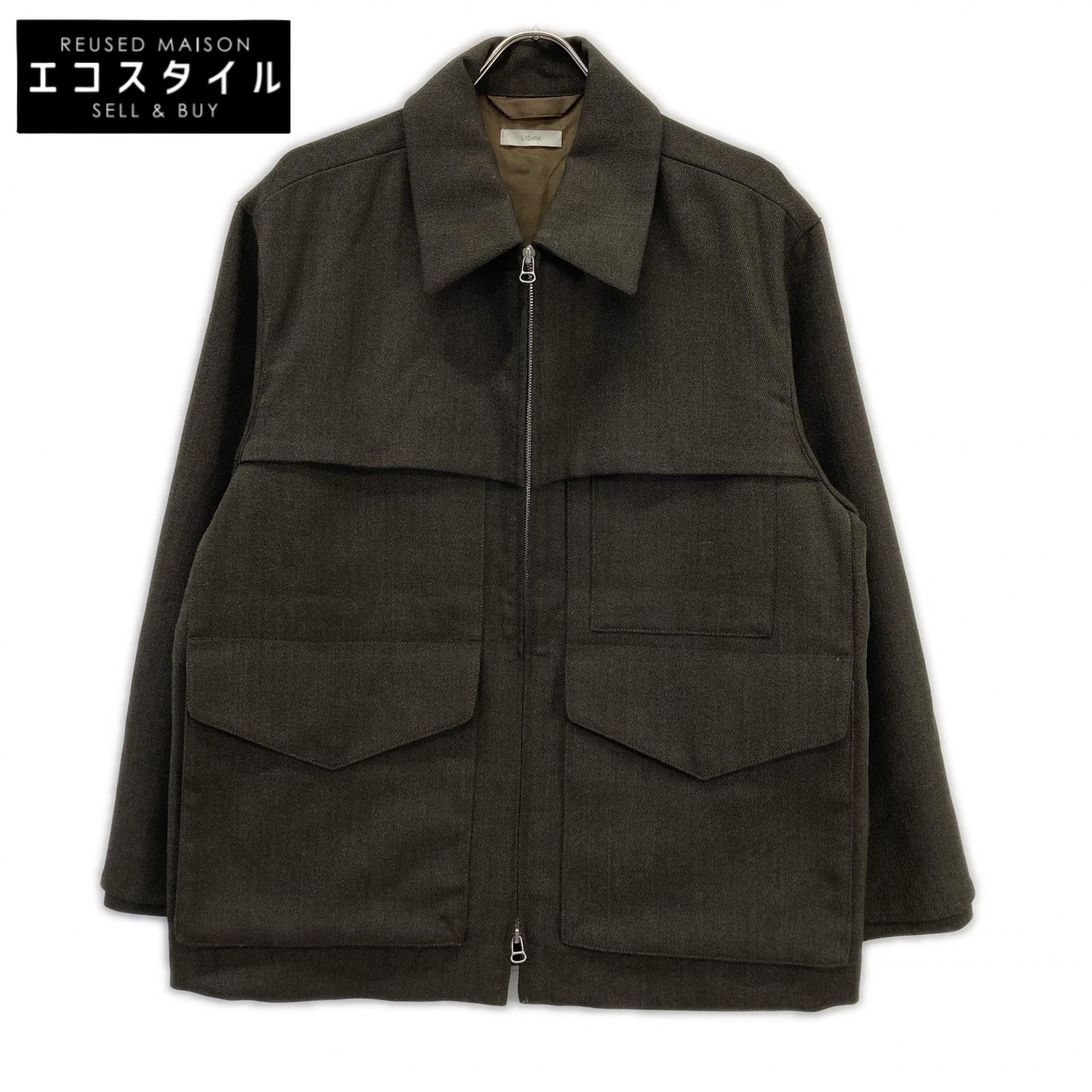 LIDNM Ridomu Im22aw04364-08-01 Shade Brown Zip-Up Blouson Jacket S