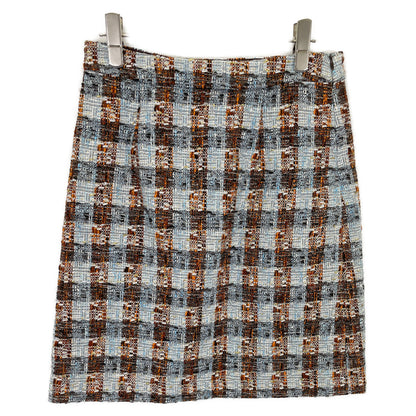 Brooks Brothers ブルックスブラザーズ ライトブルー ノーカラーツイードジャケット スカート セットアップ スーツ セットアップ 0 レディース